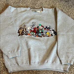Vintage ACME Gray Cartoon Character Crewneck Sweater